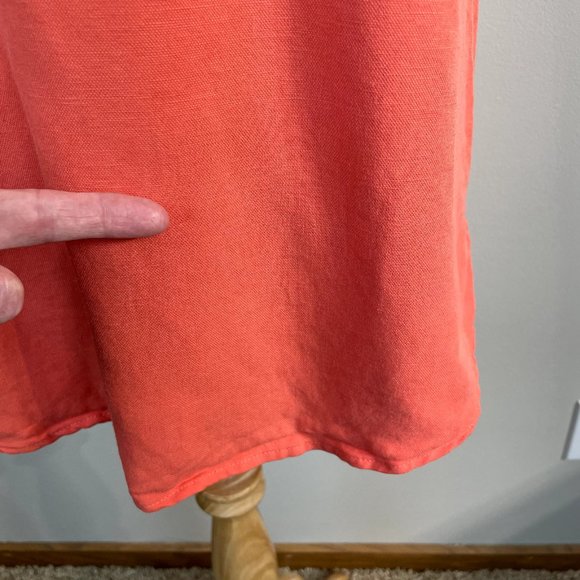 Workshop Republic Clothing Dress Medium Orange Linen Tencel Sleeveless Shift - Picture 8 of 12
